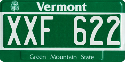 VT license plate XXF622