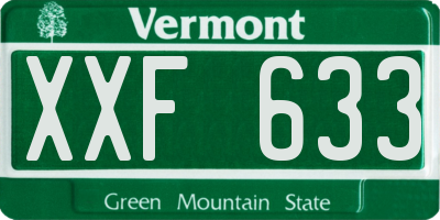 VT license plate XXF633