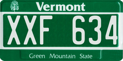 VT license plate XXF634
