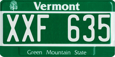 VT license plate XXF635