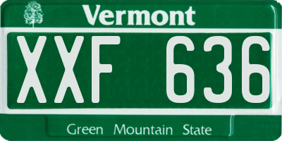 VT license plate XXF636
