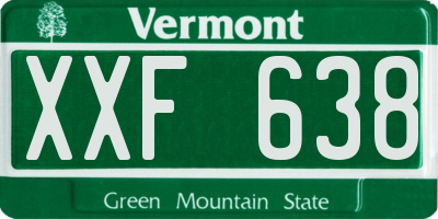 VT license plate XXF638