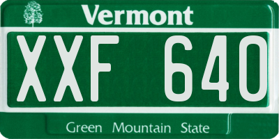 VT license plate XXF640