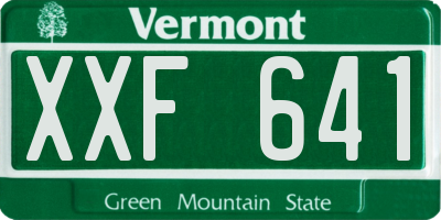 VT license plate XXF641