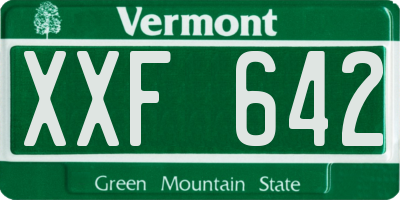 VT license plate XXF642