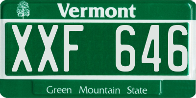 VT license plate XXF646