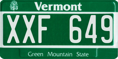VT license plate XXF649