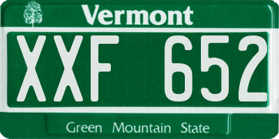 VT license plate XXF652