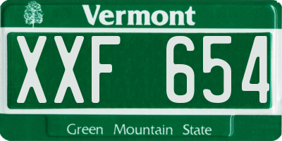 VT license plate XXF654