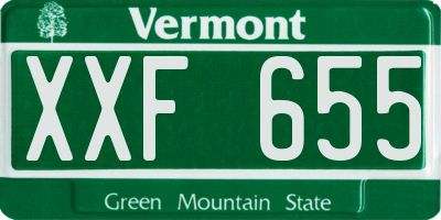 VT license plate XXF655