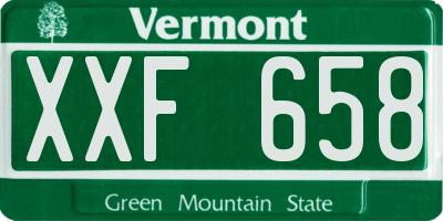 VT license plate XXF658