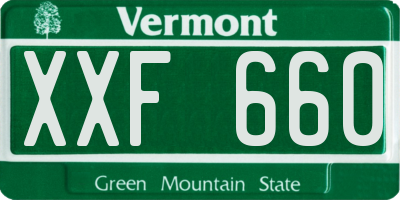 VT license plate XXF660