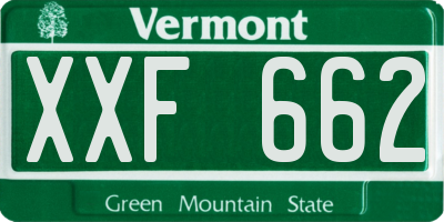 VT license plate XXF662