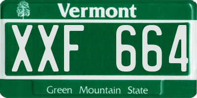 VT license plate XXF664