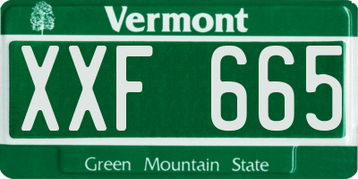 VT license plate XXF665