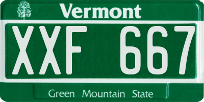 VT license plate XXF667