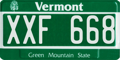 VT license plate XXF668