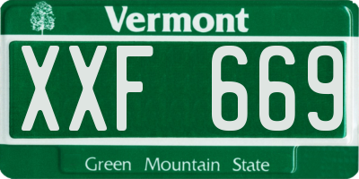 VT license plate XXF669