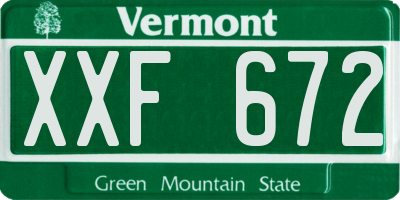 VT license plate XXF672