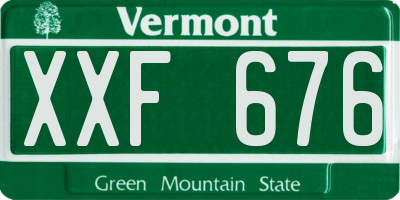 VT license plate XXF676