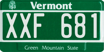 VT license plate XXF681