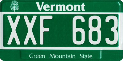 VT license plate XXF683