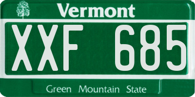 VT license plate XXF685