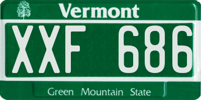 VT license plate XXF686