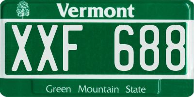 VT license plate XXF688