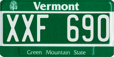VT license plate XXF690