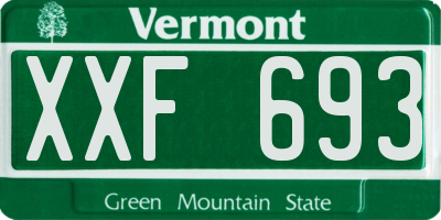 VT license plate XXF693