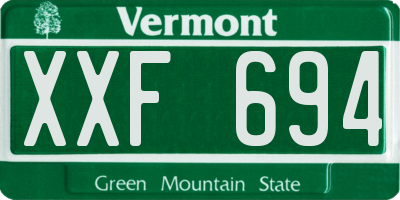 VT license plate XXF694