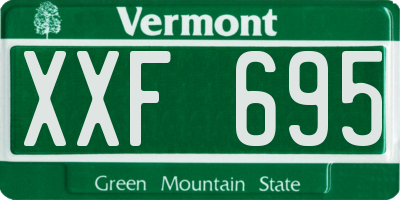 VT license plate XXF695
