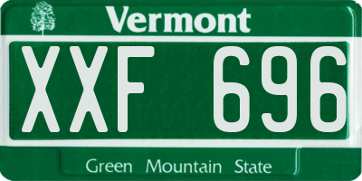 VT license plate XXF696