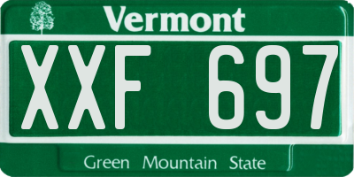 VT license plate XXF697