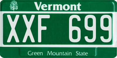 VT license plate XXF699