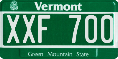 VT license plate XXF700