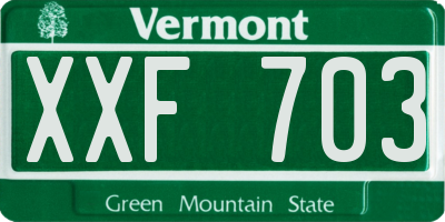 VT license plate XXF703