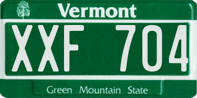 VT license plate XXF704