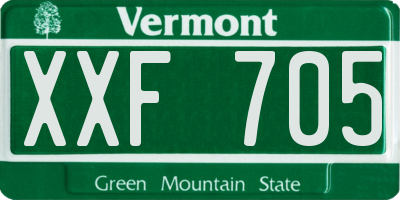 VT license plate XXF705