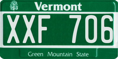 VT license plate XXF706