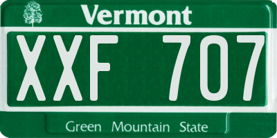 VT license plate XXF707
