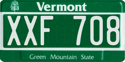 VT license plate XXF708