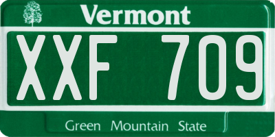 VT license plate XXF709
