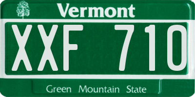 VT license plate XXF710