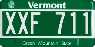 VT license plate XXF711