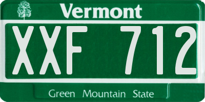 VT license plate XXF712
