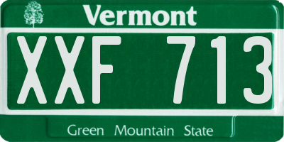 VT license plate XXF713