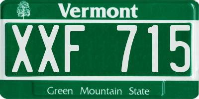 VT license plate XXF715