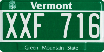 VT license plate XXF716
